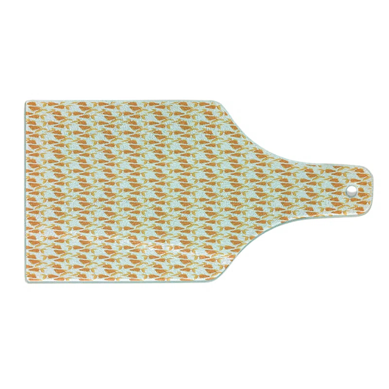 Ambesonne Ambesonne Goldfish Tempered Glass Cutting Board Exotic Aquarium Orange Orange Pale Orange