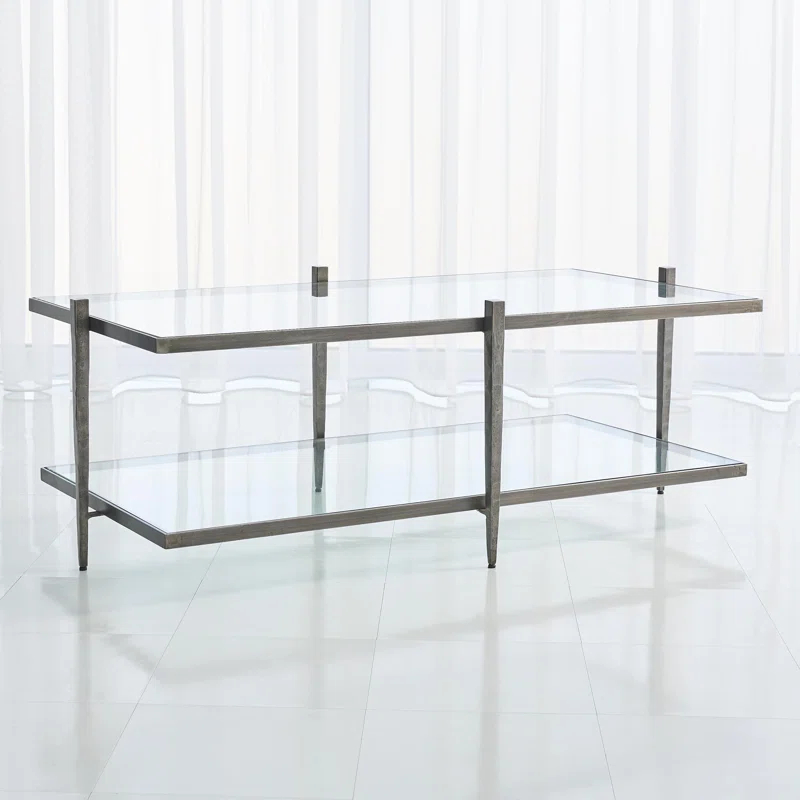 Global Views Laforge Cocktail Table-Natural Iron