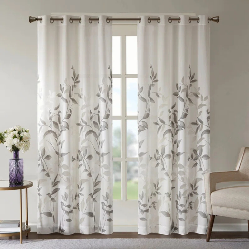 Orren Ellis Burnout Printed Curtain Panel Pair(2 Pcs Window Panels)