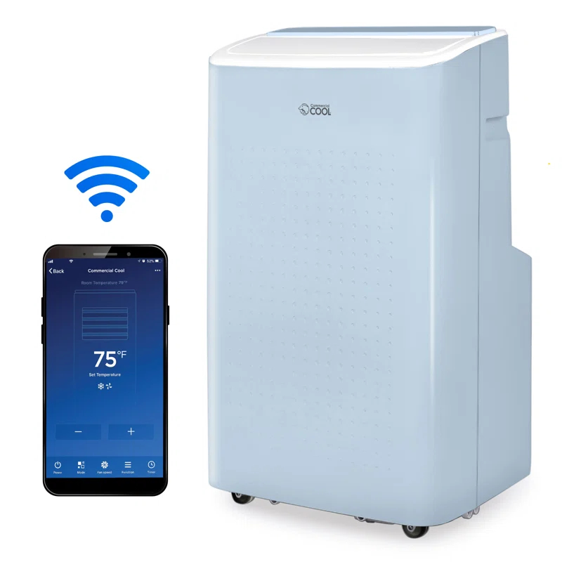 Commercial Cool Commercial Cool 6,350 BTU SACC/CEC Smart Portable Air Conditioner, 9,000 BTU ASHRAE 128, Blue