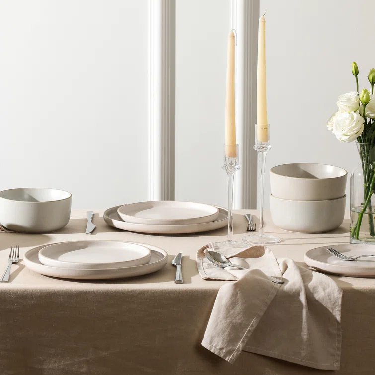 Earth & Clay Amber 12-Piece Dinnerware Set Stoneware