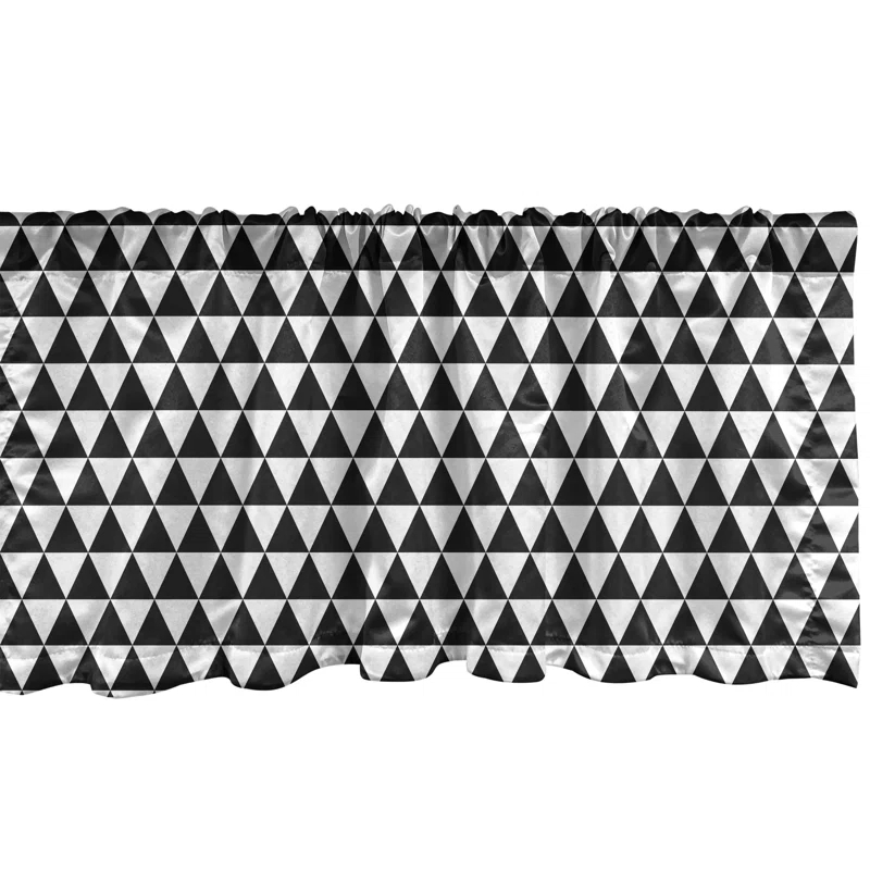 Ambesonne Ambesonne Modern Valance Pack of 2 Triangles Pattern Charcoal Grey White