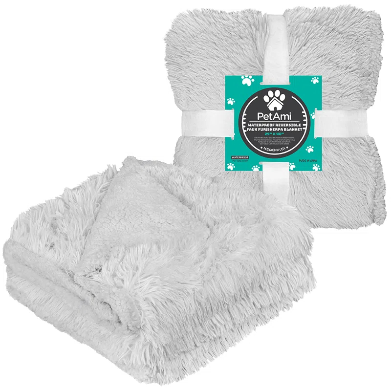 PetAmi Faux Fur Sherpa Pet Blanket
