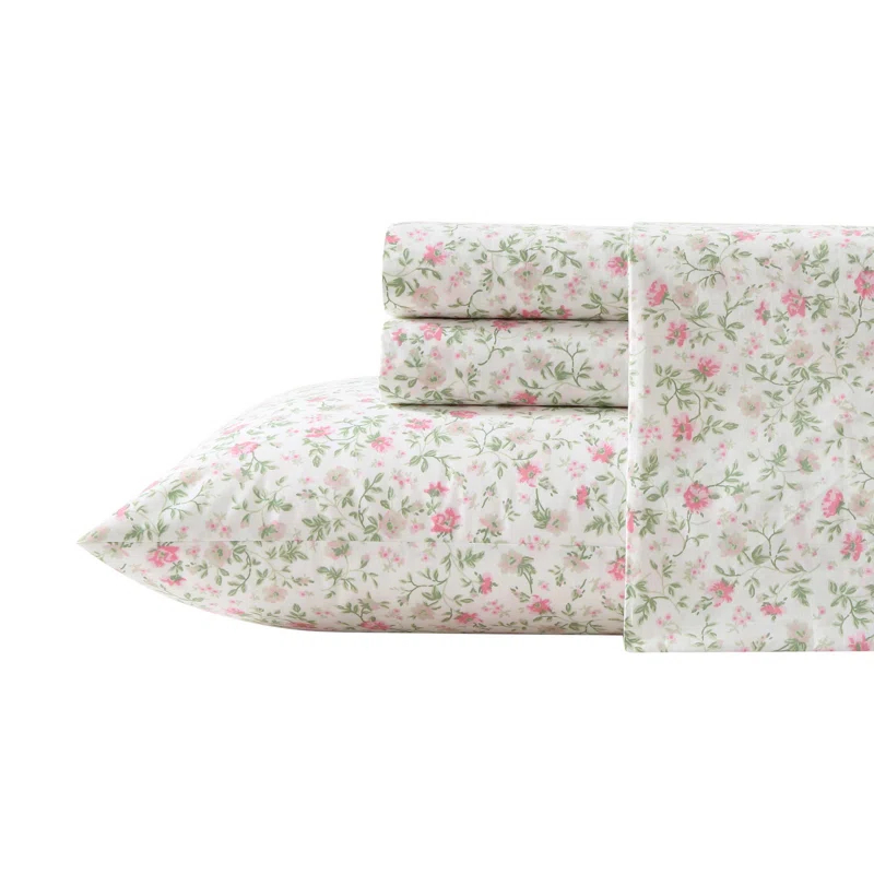 Laura Ashley Printed Cotton Percale Sheet Set