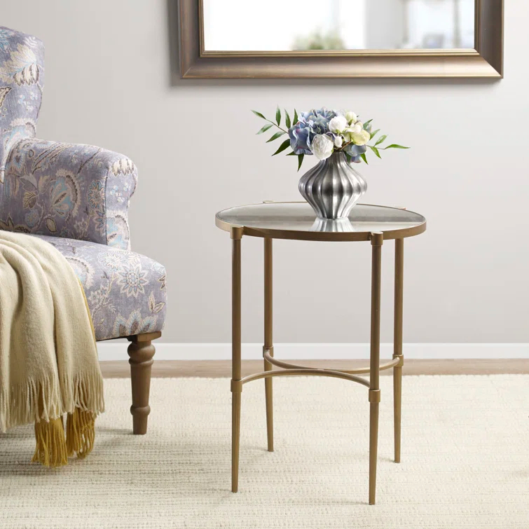 Martha Stewart Martha Stewart Lia Mirrored Top Oval Accent Table