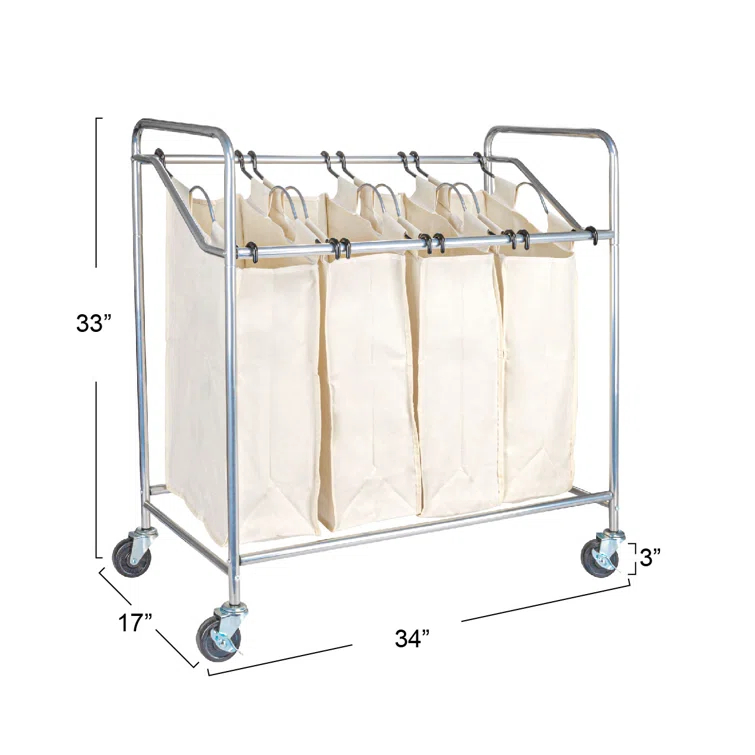 Household Essentials Rolling Laundry Hamper