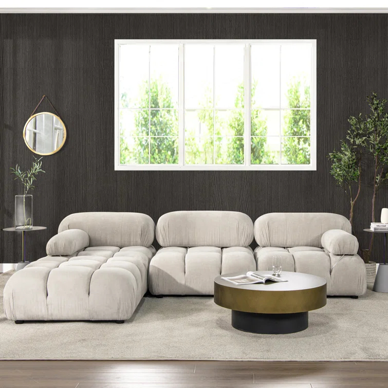 Sigma 4 - Piece Modular Upholstered Reversible L-Sectional