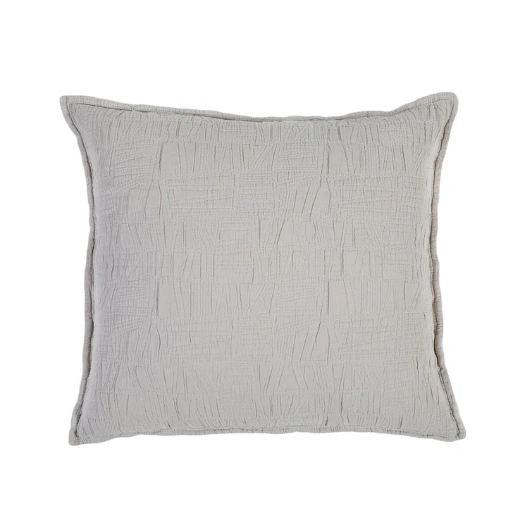 Harbour Cotton Matelassé Euro Sham by Pom Pom at Home - Taupe