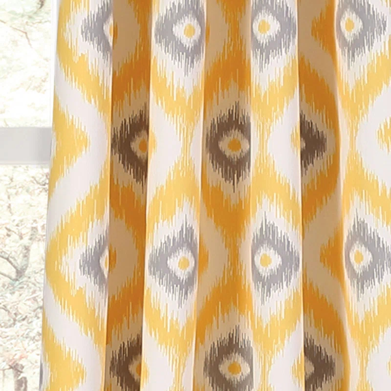 Lush Decor Diamond Ikat Polyester Semi Sheer Curtain Pair (Set of 2)