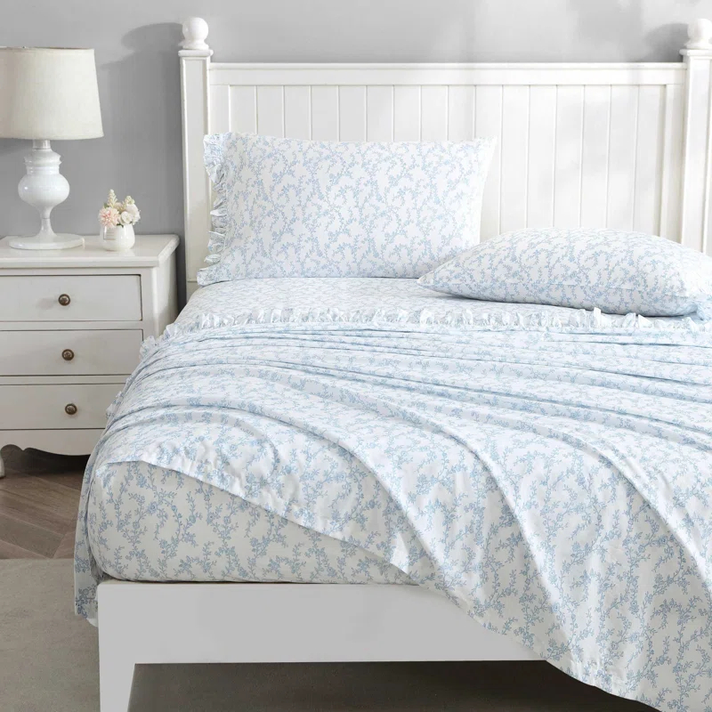 Laura Ashley Evie Laura Ashley Printed Cotton Percale 2 Piece Pillowcase Set