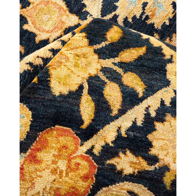 Solo Rugs Classic One-of-a-Kind Traditional Hand-Knotted Orange/Blue/Ivory Area Rug 6'1" x 9' & Reviews | Perigold