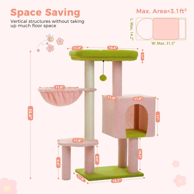 Indoor 35.4"H Cat Tree