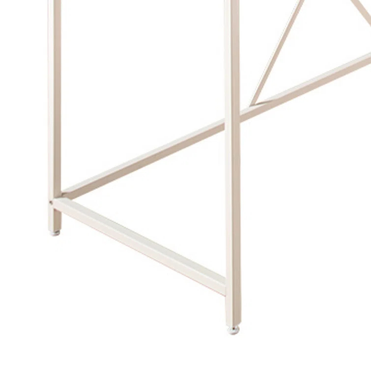 Benjara Posy Corner Desk, L Shaped Black Metal Frame, X Crossed, Wood Top