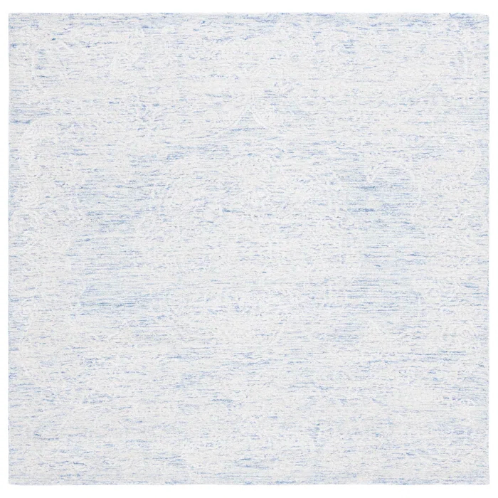 Charlton Home® Batha Hand Tufted Wool/Bamboo Silk/Cotton with Cotton Backing Rug in Blue/Ivory