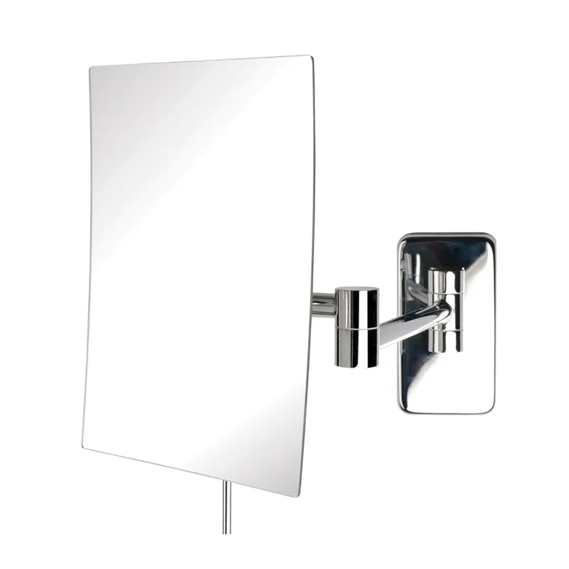 Wrought Studio™ Wall Mount Makeup Mirror with 5X Magnification - 8.75” x 6.5” Rectangular Mirror Extends 14”