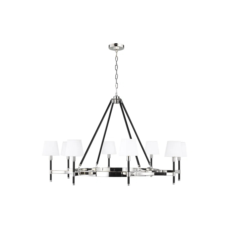 Katie 8 - Light Dimmable Wagon Wheel Chandelier