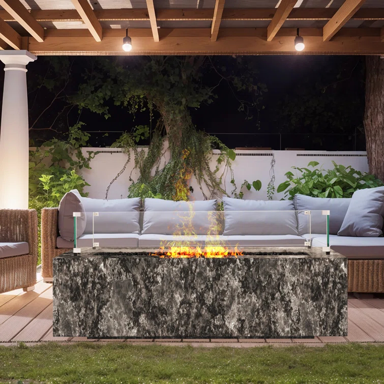 VEVOR Tempered Glass Fire Pit Accessory (Set of 4)