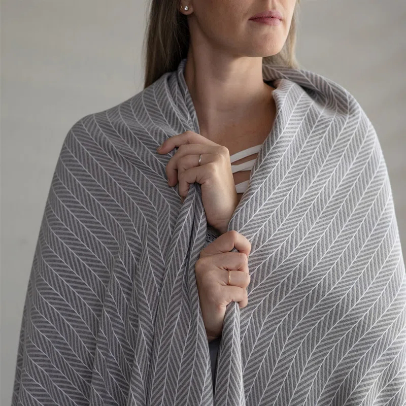 Lili Alessandra Chevron Hand Woven Throw Blanket