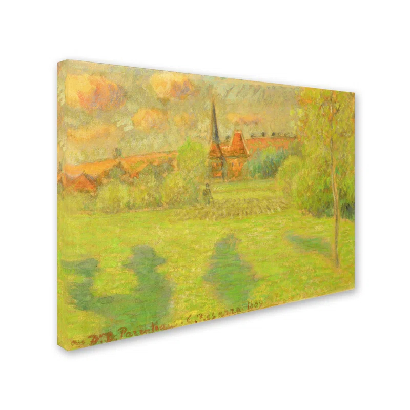 Trademark Fine Art Camille Pissarro " The Shepherd And The Church Of Eragny " by Camille Pissarro