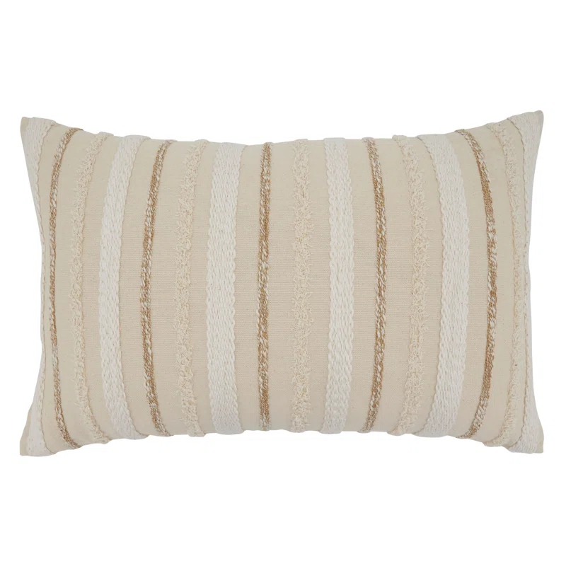 Saro Chloe Collection Appliqued Cotton Throw Pillow