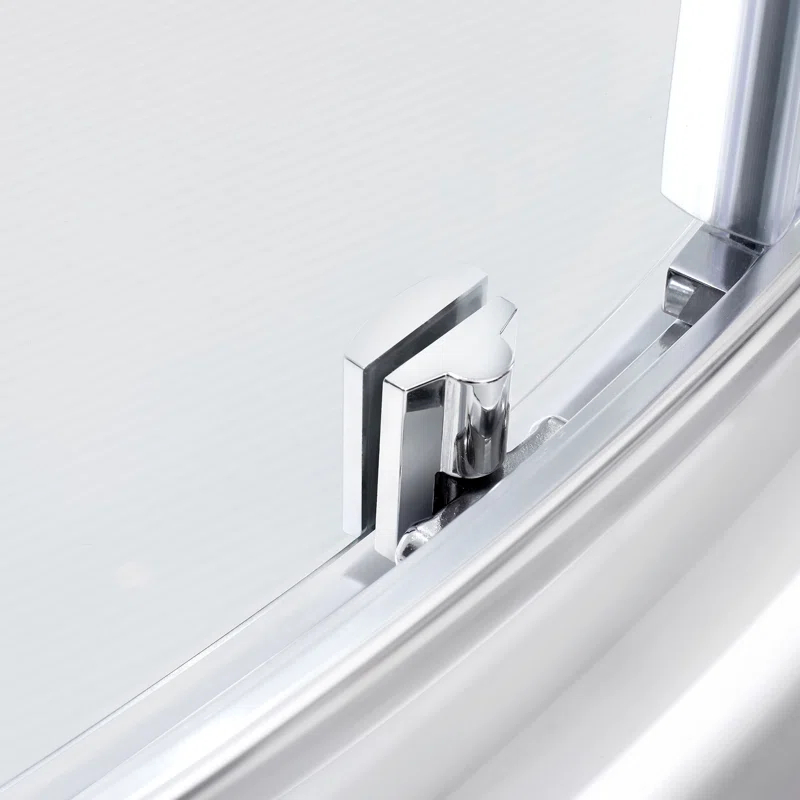 Ove Decors Breeze_34_withouth_walls OVE Decors Breeze Premium 35 in. Framed Round Shower Kit w/ Clear Glass, Base in Chrome Finish