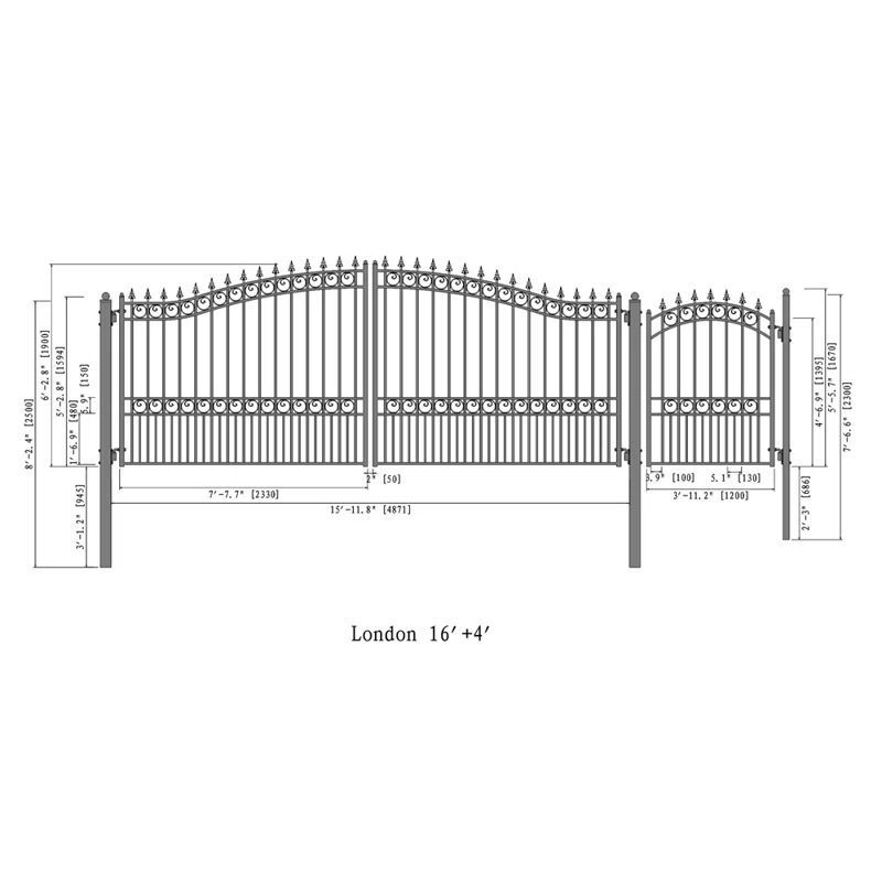 ALEKO London Black Metal Gate