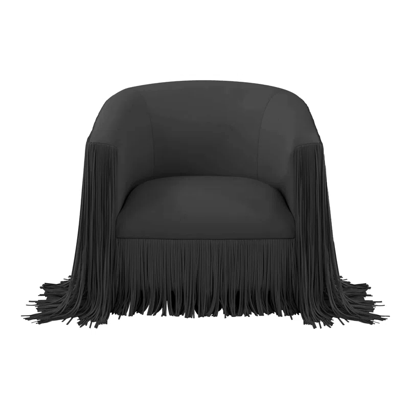 Everly Quinn Faux Leather Swivel Barrel Chair