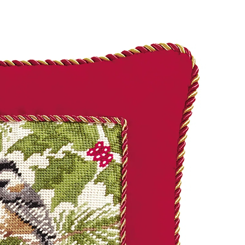 C&F Home Chickadee with Cord Needlepoint Throw Pillow