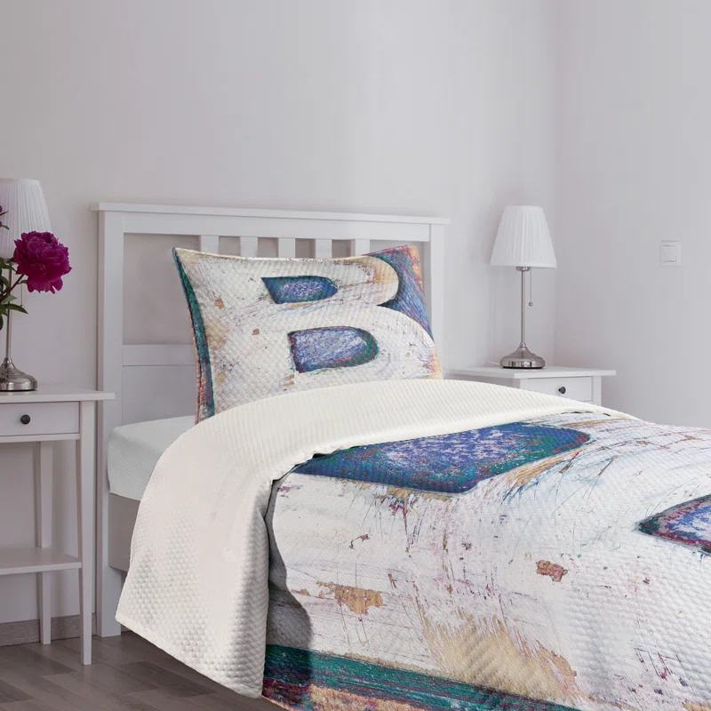 Ambesonne Ambesonne Letter B Bedspread Printing Old B Multicolor