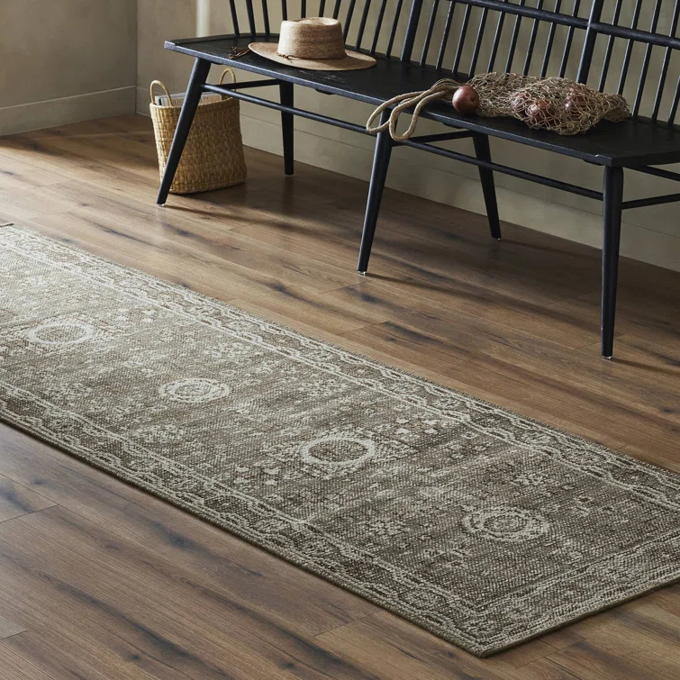 Cortona Olive Hand-Knotted Wool Runner Rug 3'X12'
