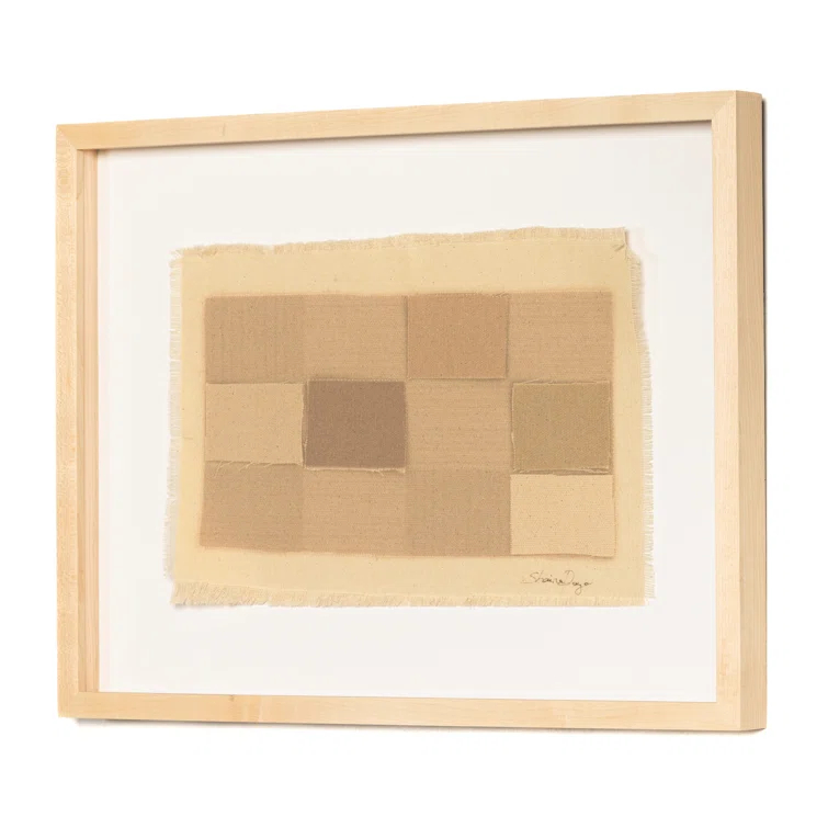 Checkered Earth Tones Wall Art by Shaina Page - Natural / 24" x 18"