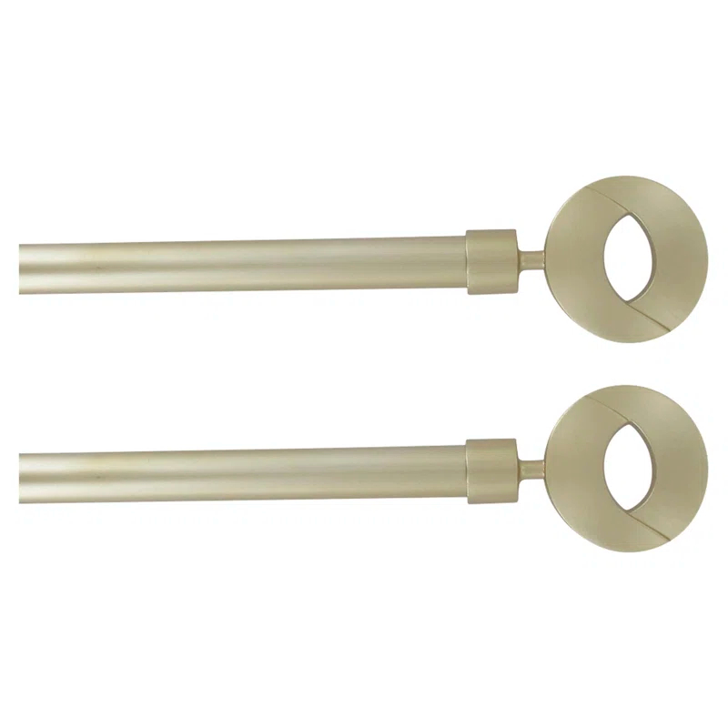 Evideco Stainless Steel Adjustable Single Curtain Rod (Set of 2)
