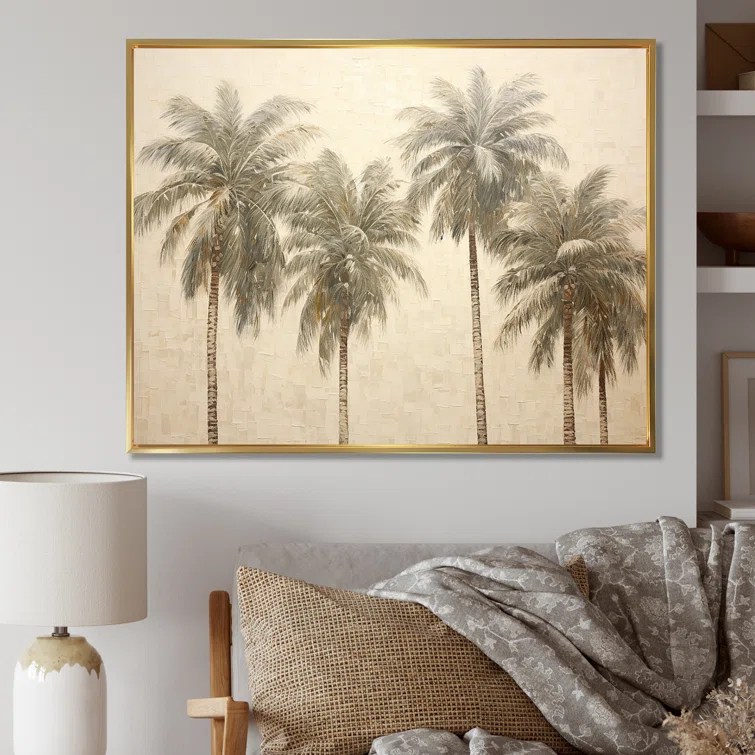 Design Art " Vintage Tropical Tranquility Palm Trees I "