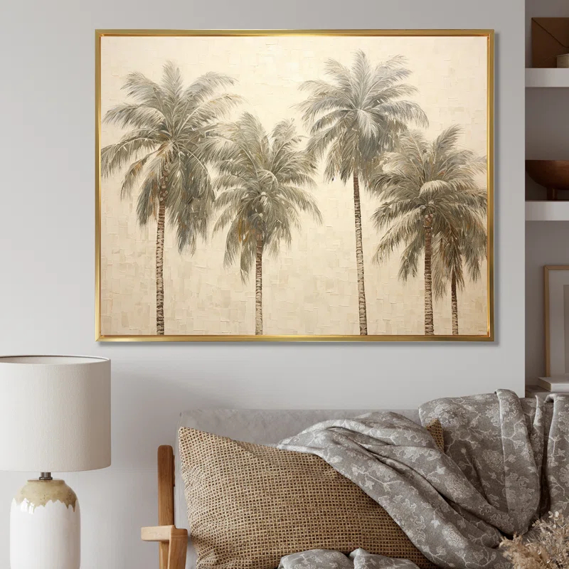 Design Art " Vintage Tropical Tranquility Palm Trees I "