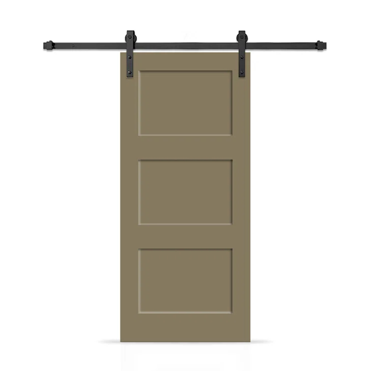 Calhome 3 Panel Shaker Painted Composite Modern Interior Sliding Barn Door with Hardware Kit