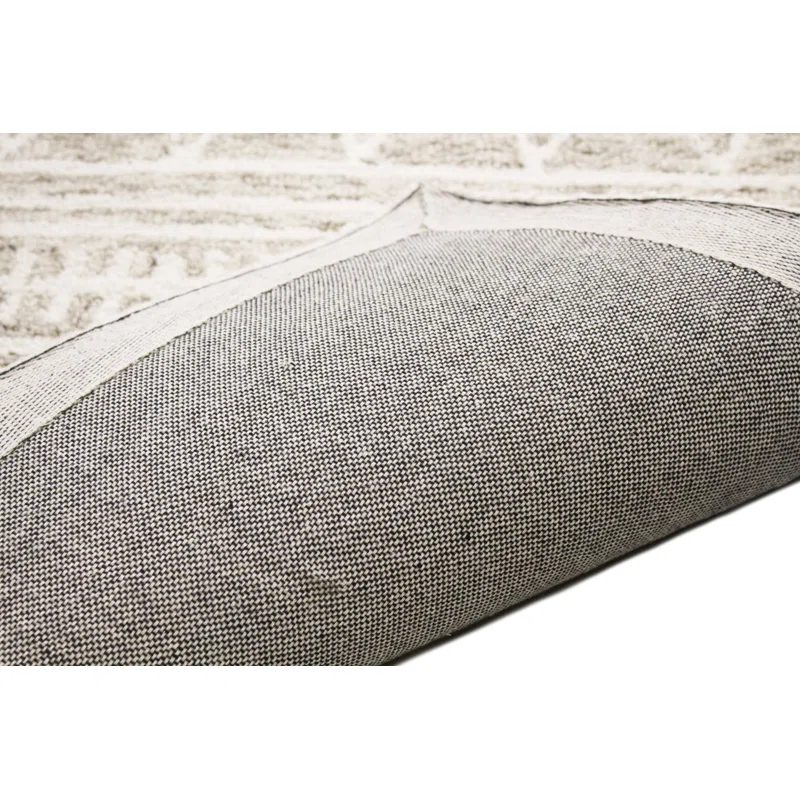 Darya Home Shad Collection Transitional Geometric Area Rug Beige