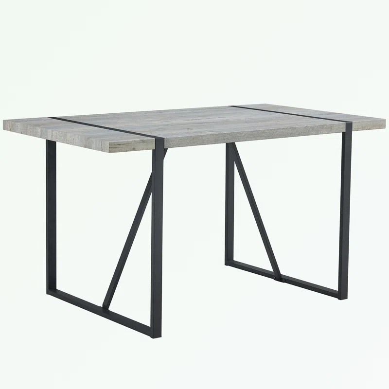 Rectangular Dining Table with MDF tabletop and metal legs