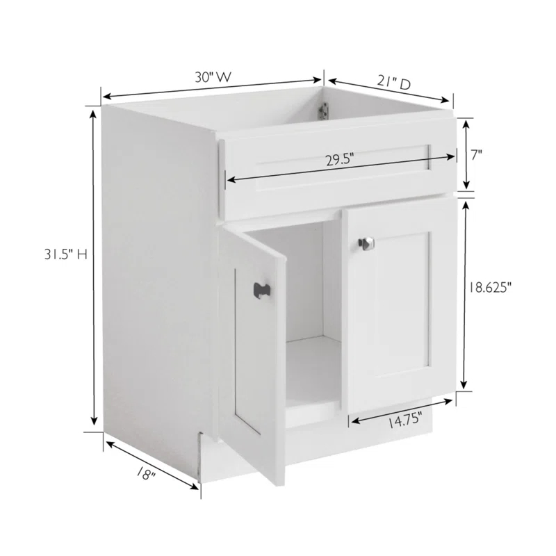 Design House Brookings 30 Inch Bathroom Vanity, Ready to Assemble, Solid Wood, Sherwin Williams – Design House, 587089