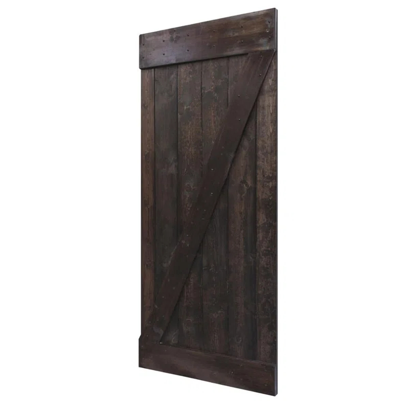 Calhome 84'' Solid Wood Paneled Painted without Installation Hardware Kit Barn Door
