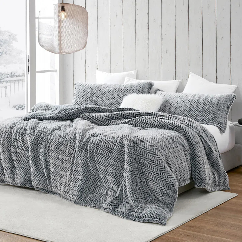 Coma Inducer Peak Of Cozy Baffle Box Stitch Chevron / Zig Zag Comforter Set