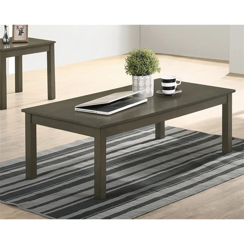 Red Barrel Studio® Dark Grey Color Elegant 3Pc Coffee Table Set 1X Coffee Table And 2X End Tables Living Room Furniture