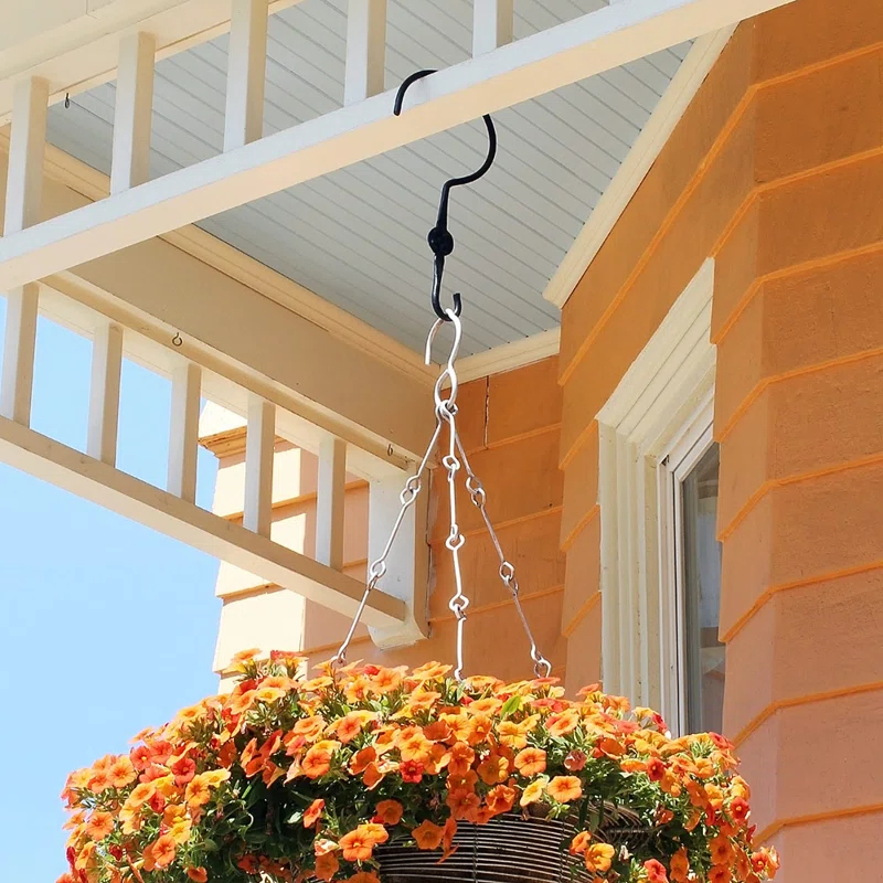 ACHLA Metal Weather Resistant Hook Plant Stand (Set of 2)