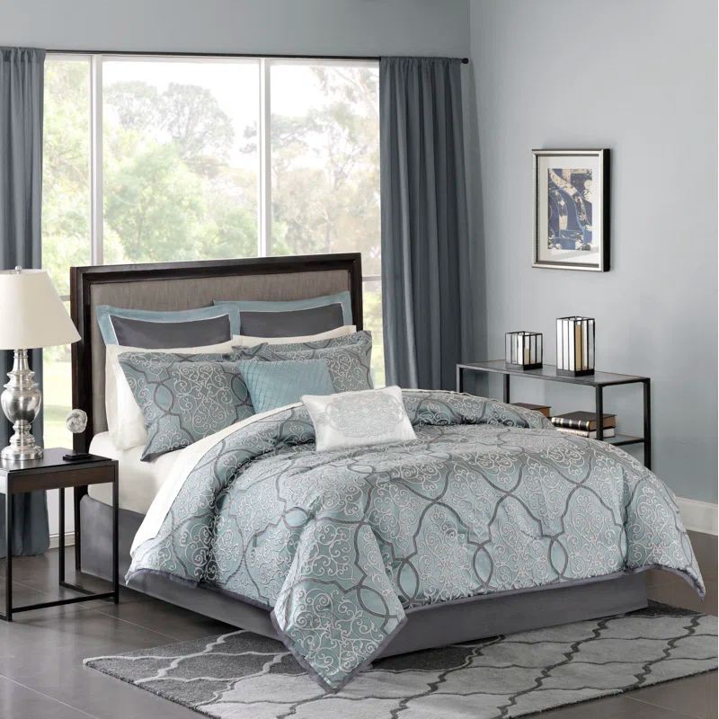Madison Park 12 Piece Comforter Set with Cotton Bed Sheets