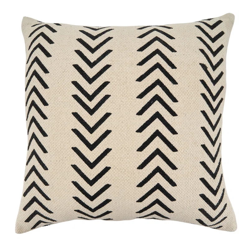 Saro Adah Collection Geometric Cotton Throw Pillow