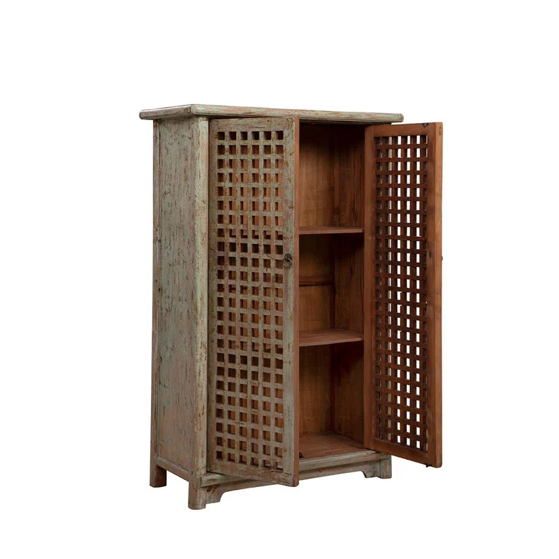 Furniture Classics Jackson 64" Tall 2-Door Cabinet, Worn Green