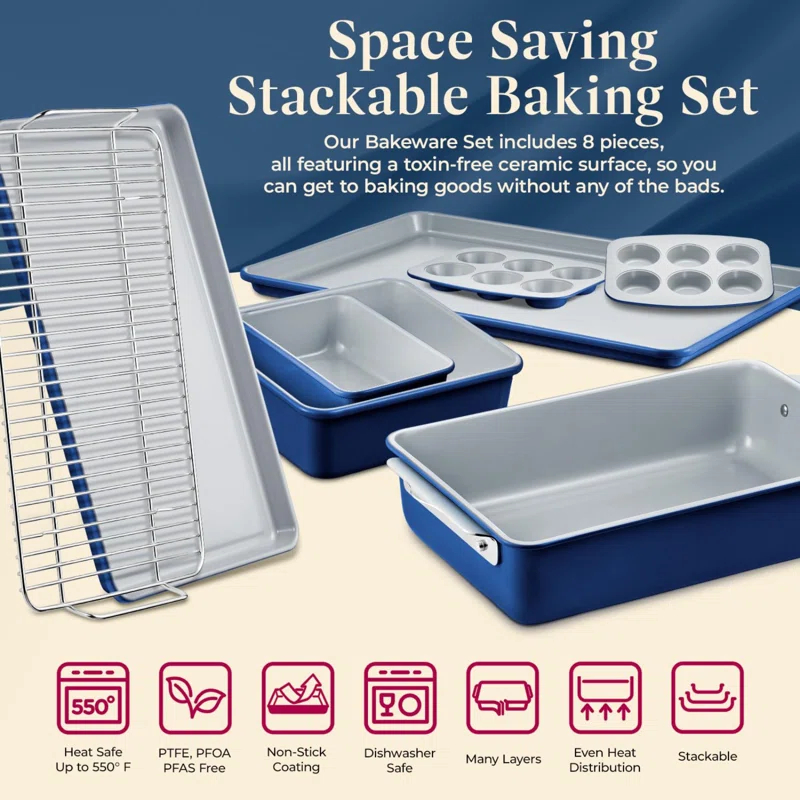 Bisiot Bisiot 8 Piece Bakeware Set
