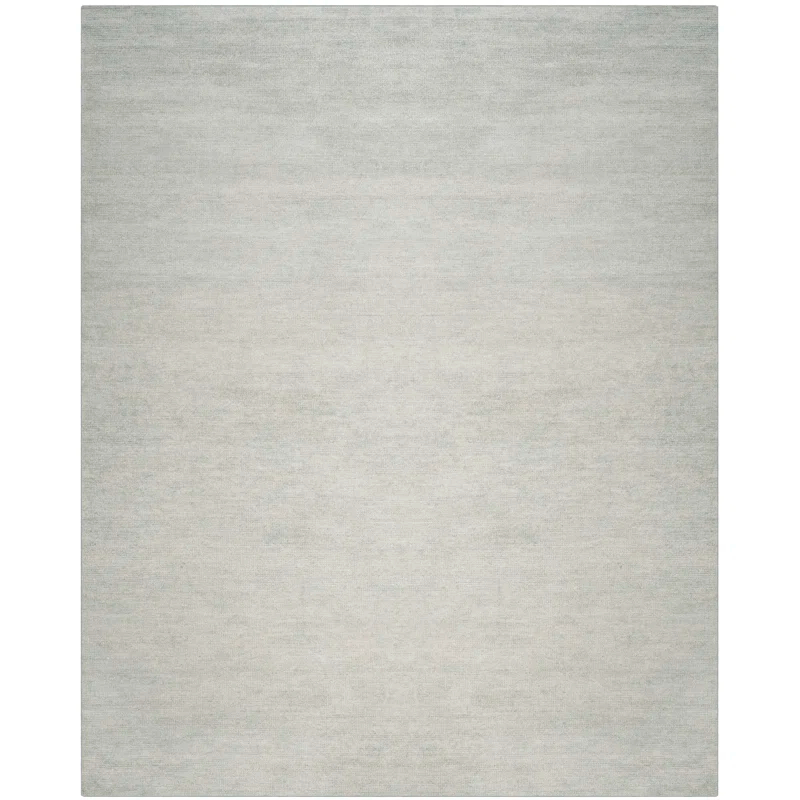 Rosecliff Heights McArthur Stone Wash Hand Knotted Viscose/Cotton Solid Color Rug in Light Blue