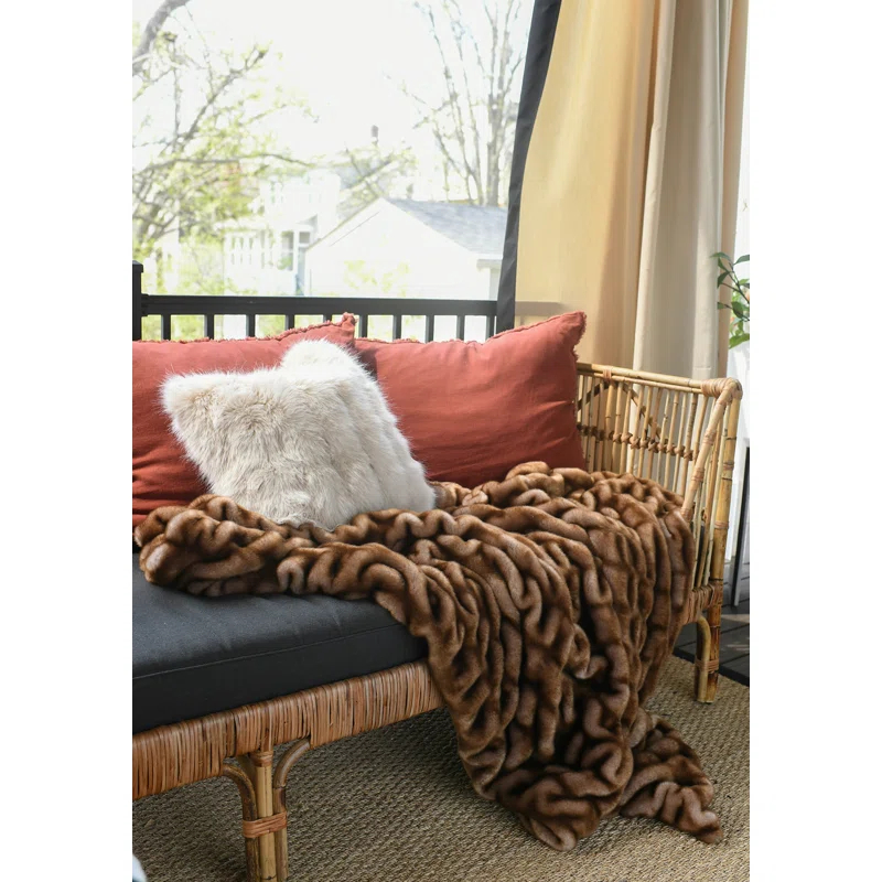 Donna Salyer's Fabulous-Furs Couture Collection Faux Fur Throw Snow Mink