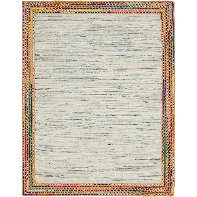 Gracie Oaks Elledge Hand Braided Jute Yellow/Natural/Gray Area Rug