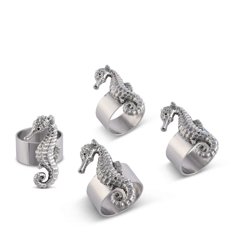 Arthur Court Designs Sea Horse Metal Napkin Ring (Set of 4)